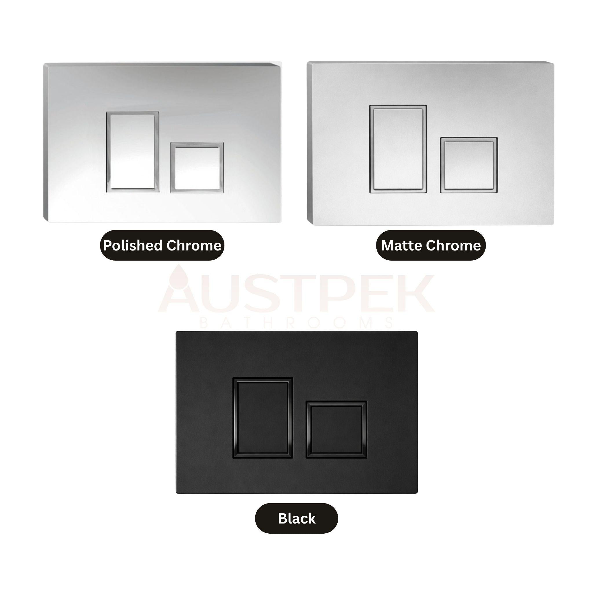 JOHNSON SUISSE IN-WALL ECONOFLUSH STEP FLUSH BUTTON 245MM BLACK