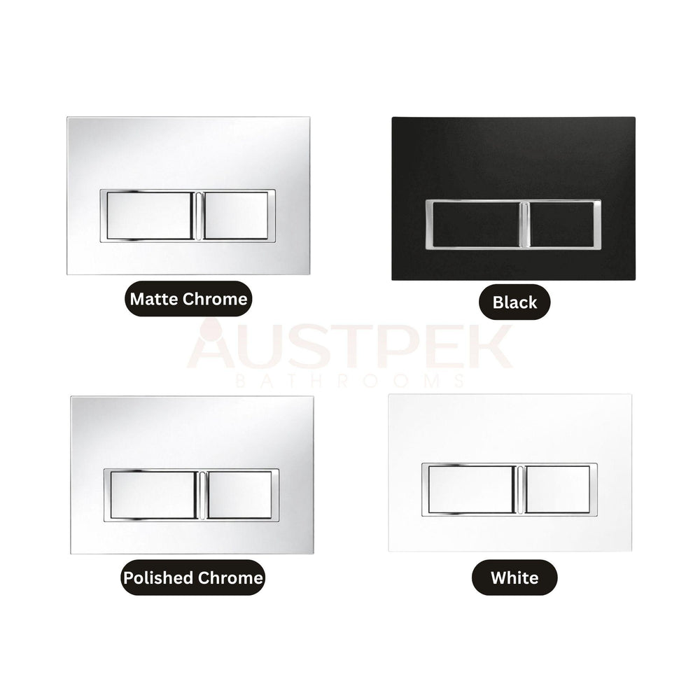 JOHNSON SUISSE IN-WALL ECONOFLUSH LOW RECTANGLE FLUSH BUTTON 245MM WHITE