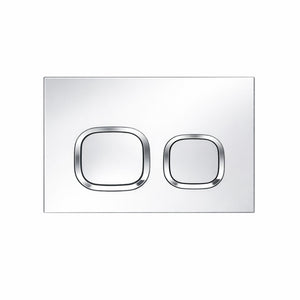 JOHNSON SUISSE IN-WALL ECONOFLUSH LOW RECTANGLE FLUSH CIRCLE BUTTON 245MM POLISHED CHROME