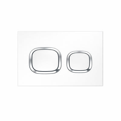 JOHNSON SUISSE IN-WALL ECONOFLUSH LOW RECTANGLE FLUSH CIRCLE BUTTON 245MM MATTE CHROME