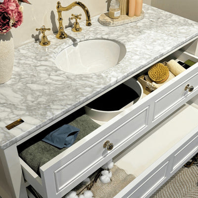 JOINERY BY BEARS AUDREY CLASSIC WHITE 1200MM SINGLE BOWL FLOOR STANDING VANITY PACKAGE