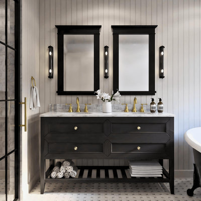 JOINERY BY BEARS AUDREY BLACK 1500MM DOUBLE BOWL FLOOR STANDING VANITY PACKAGE