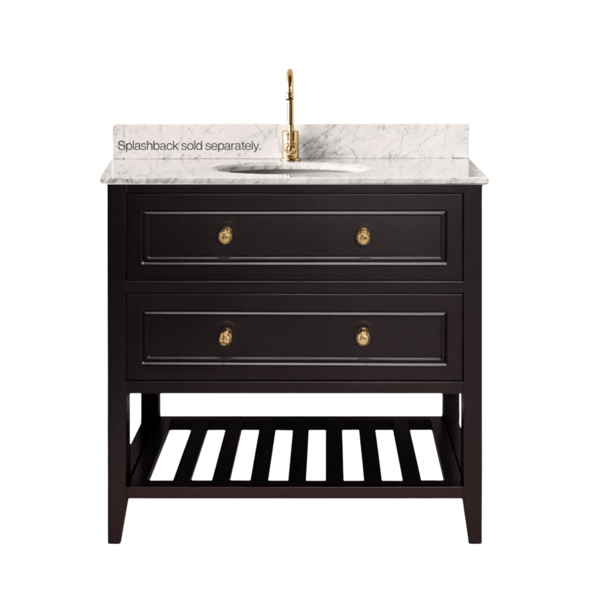 JOINERY BY BEARS AUDREY BLACK 900MM SINGLE BOWL FLOOR STANDING VANITY PACKAGE