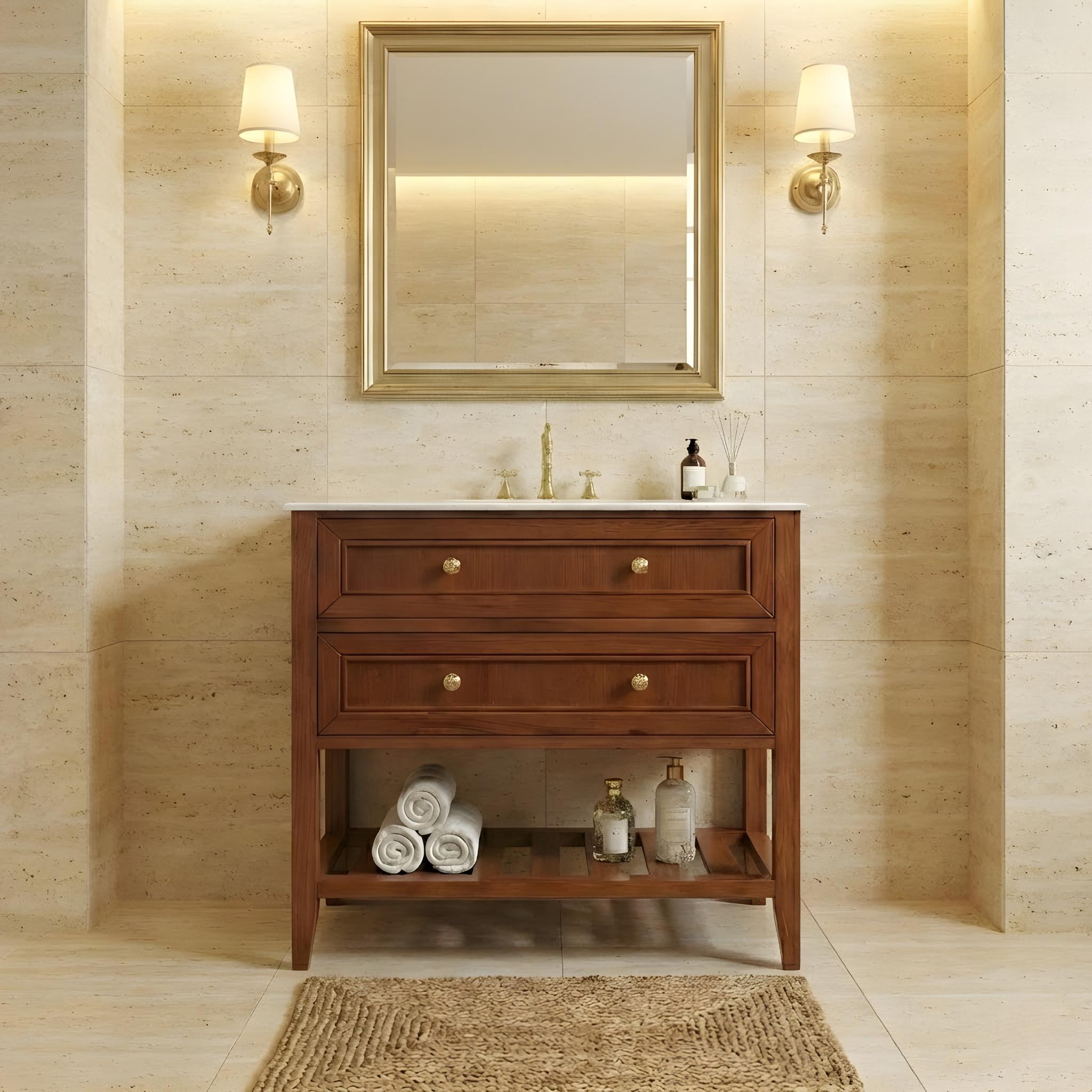 JOINERY BY BEARS AUDREY BROWN OAK 900MM SINGLE BOWL FLOOR STANDING VANITY PACKAGE