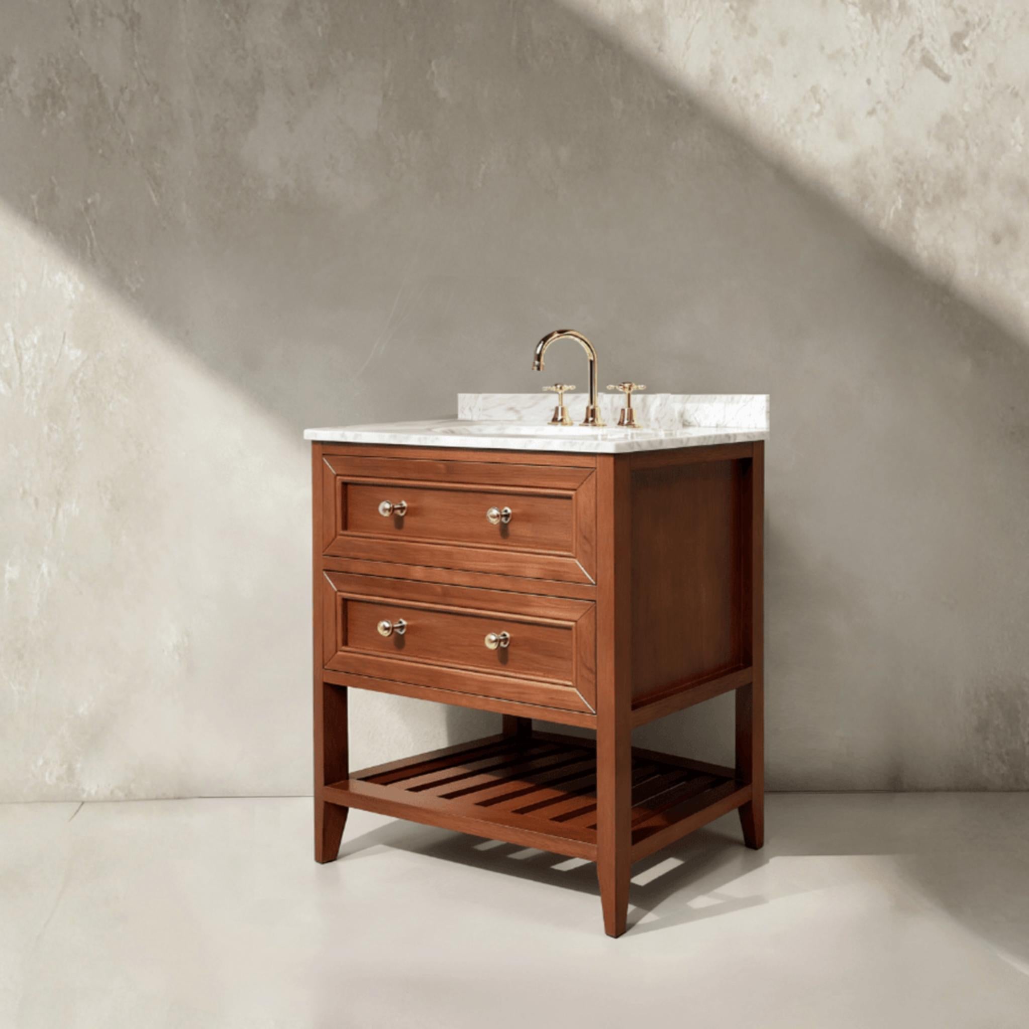 JOINERY BY BEARS AUDREY BROWN OAK 900MM SINGLE BOWL FLOOR STANDING VANITY PACKAGE