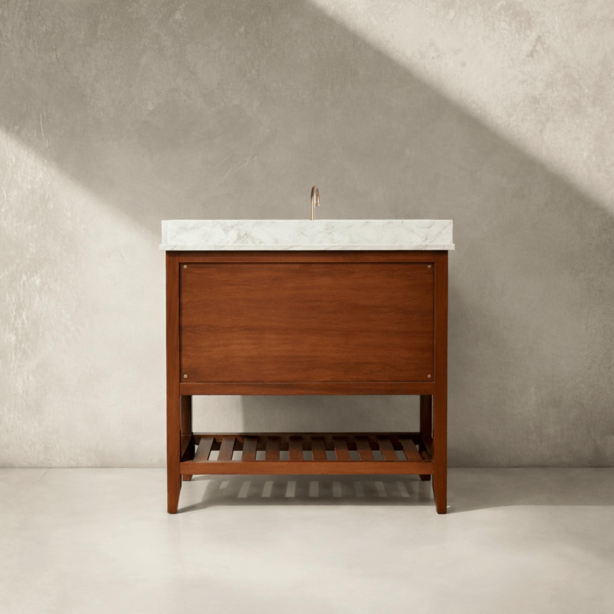 JOINERY BY BEARS AUDREY BROWN OAK 900MM SINGLE BOWL FLOOR STANDING VANITY PACKAGE