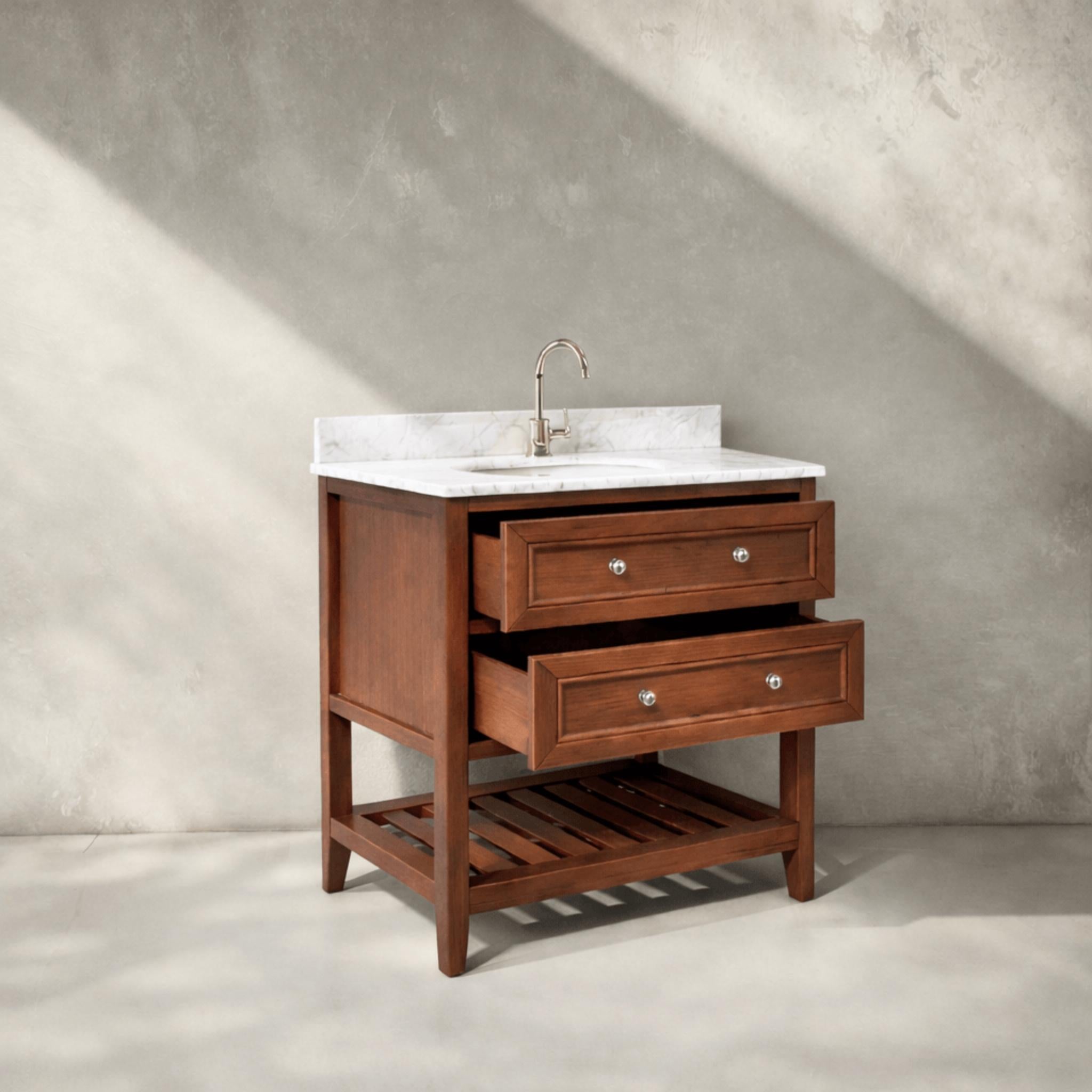 JOINERY BY BEARS AUDREY BROWN OAK 900MM SINGLE BOWL FLOOR STANDING VANITY PACKAGE