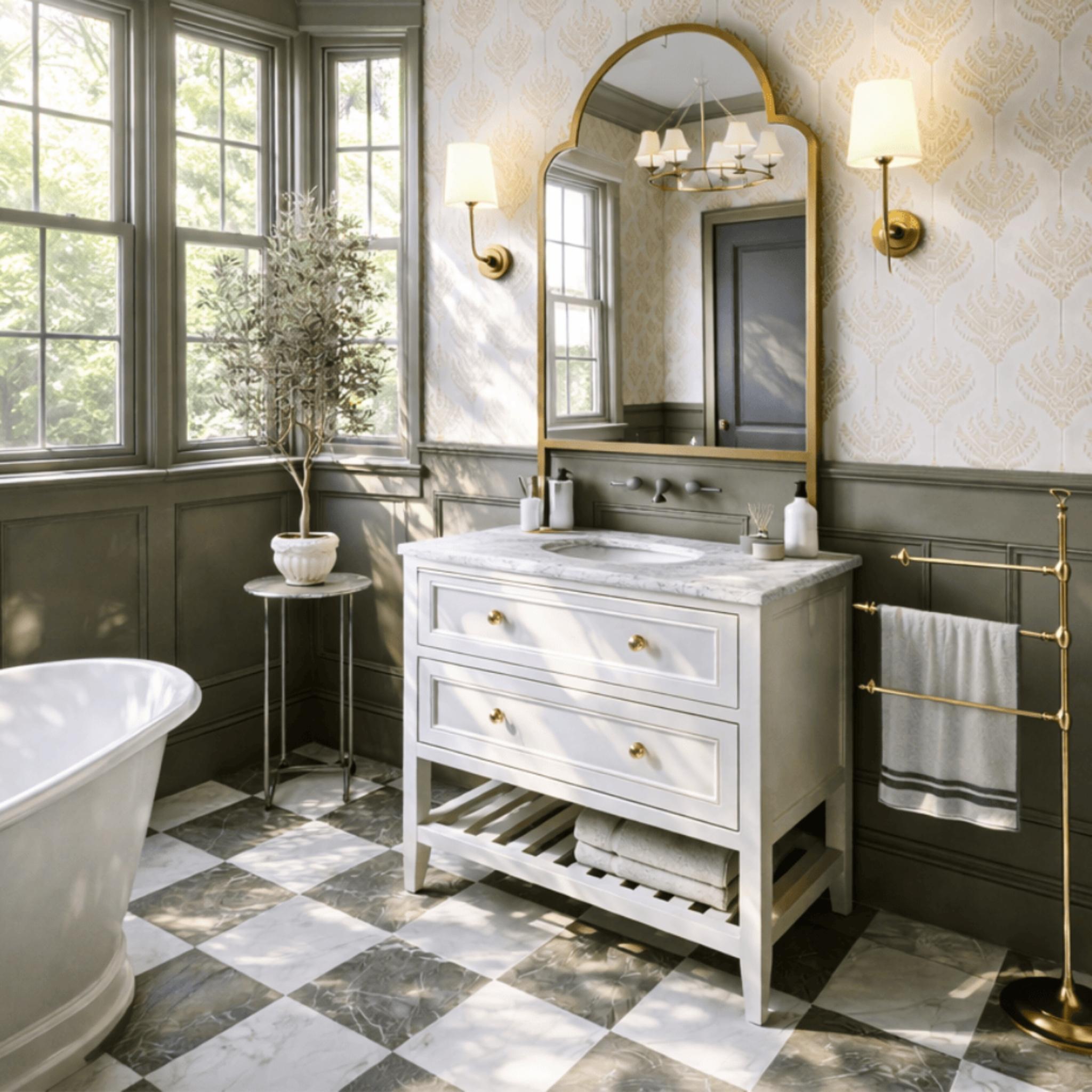 JOINERY BY BEARS AUDREY CLASSIC WHITE 900MM SINGLE BOWL FLOOR STANDING VANITY PACKAGE