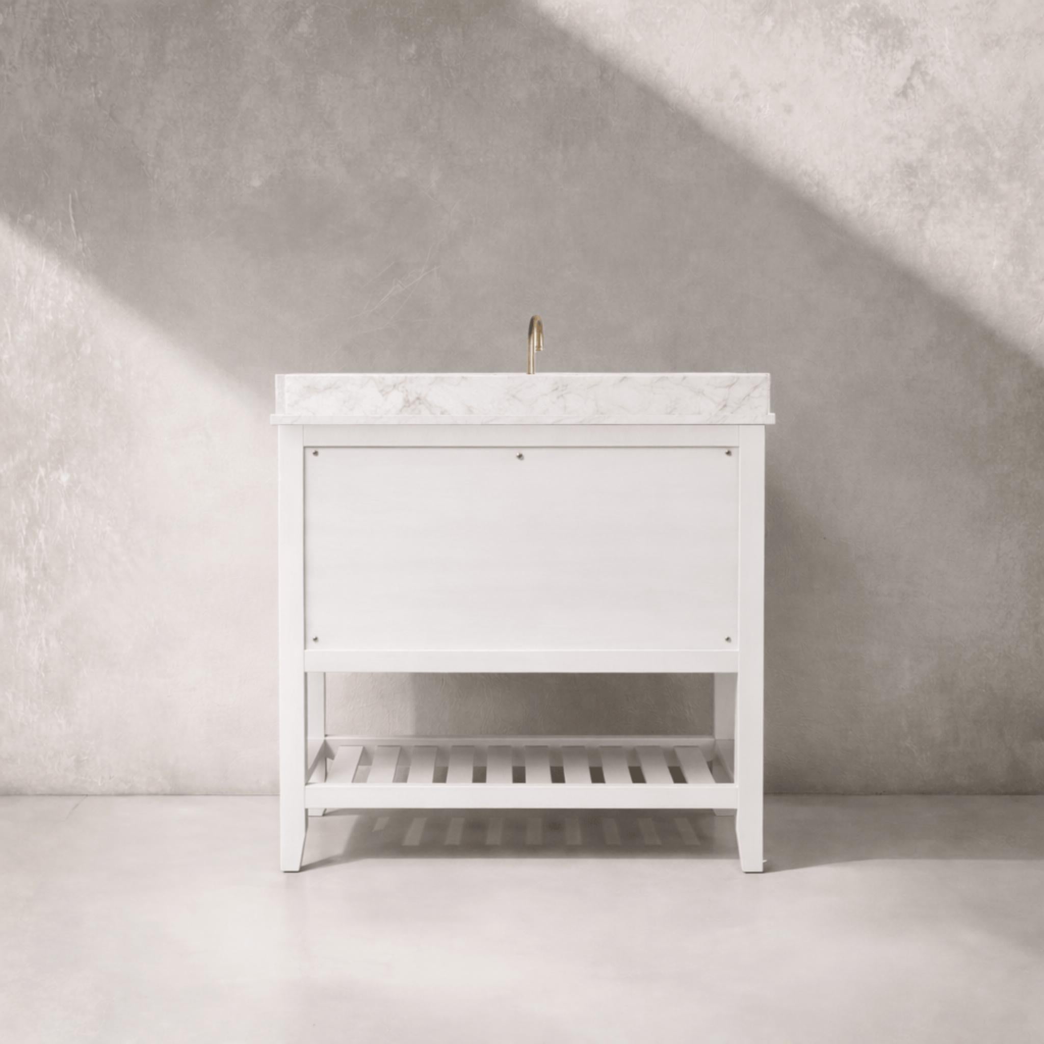 JOINERY BY BEARS AUDREY CLASSIC WHITE 900MM SINGLE BOWL FLOOR STANDING VANITY PACKAGE