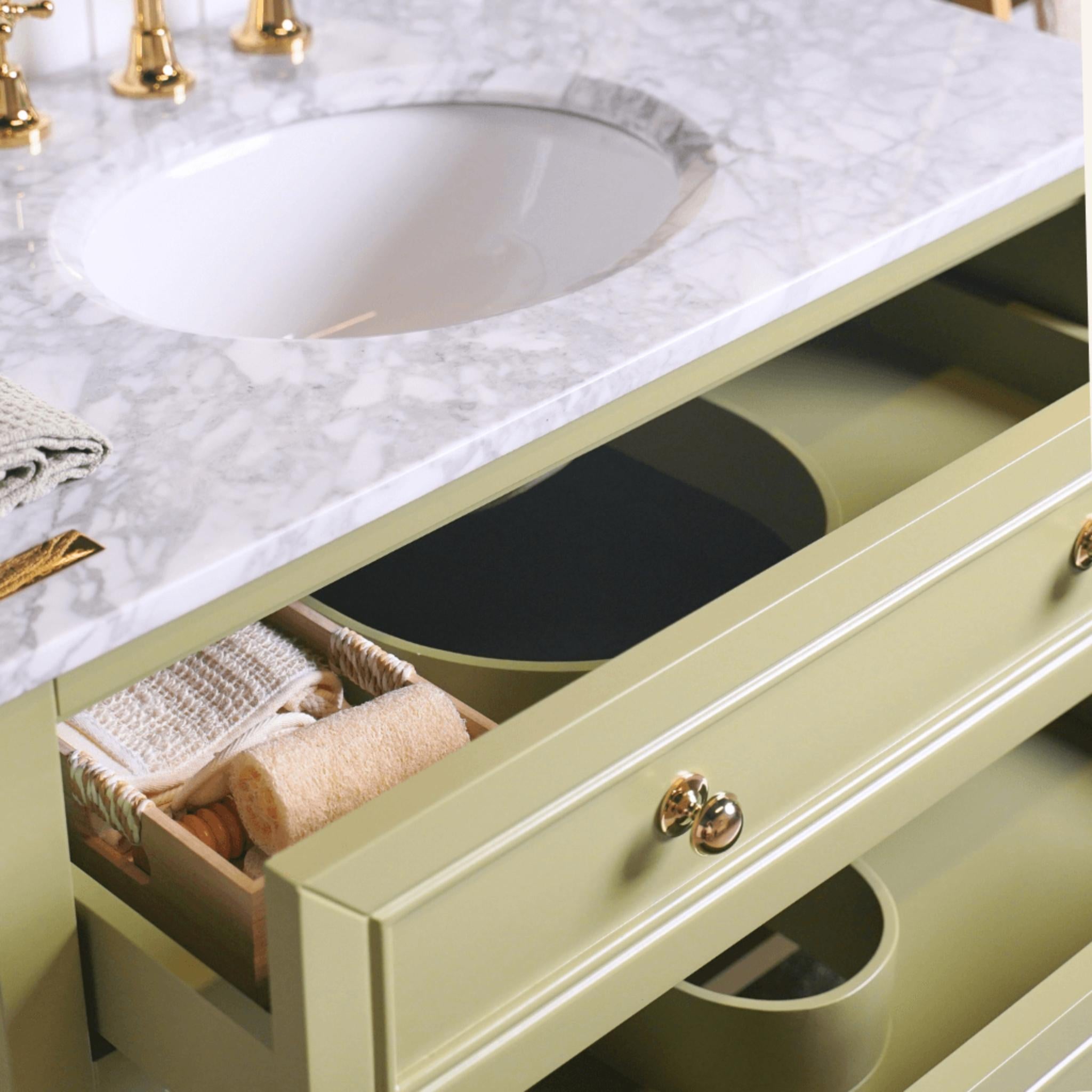 JOINERY BY BEARS AUDREY SAGEWOOD 900MM SINGLE BOWL FLOOR STANDING VANITY PACKAGE