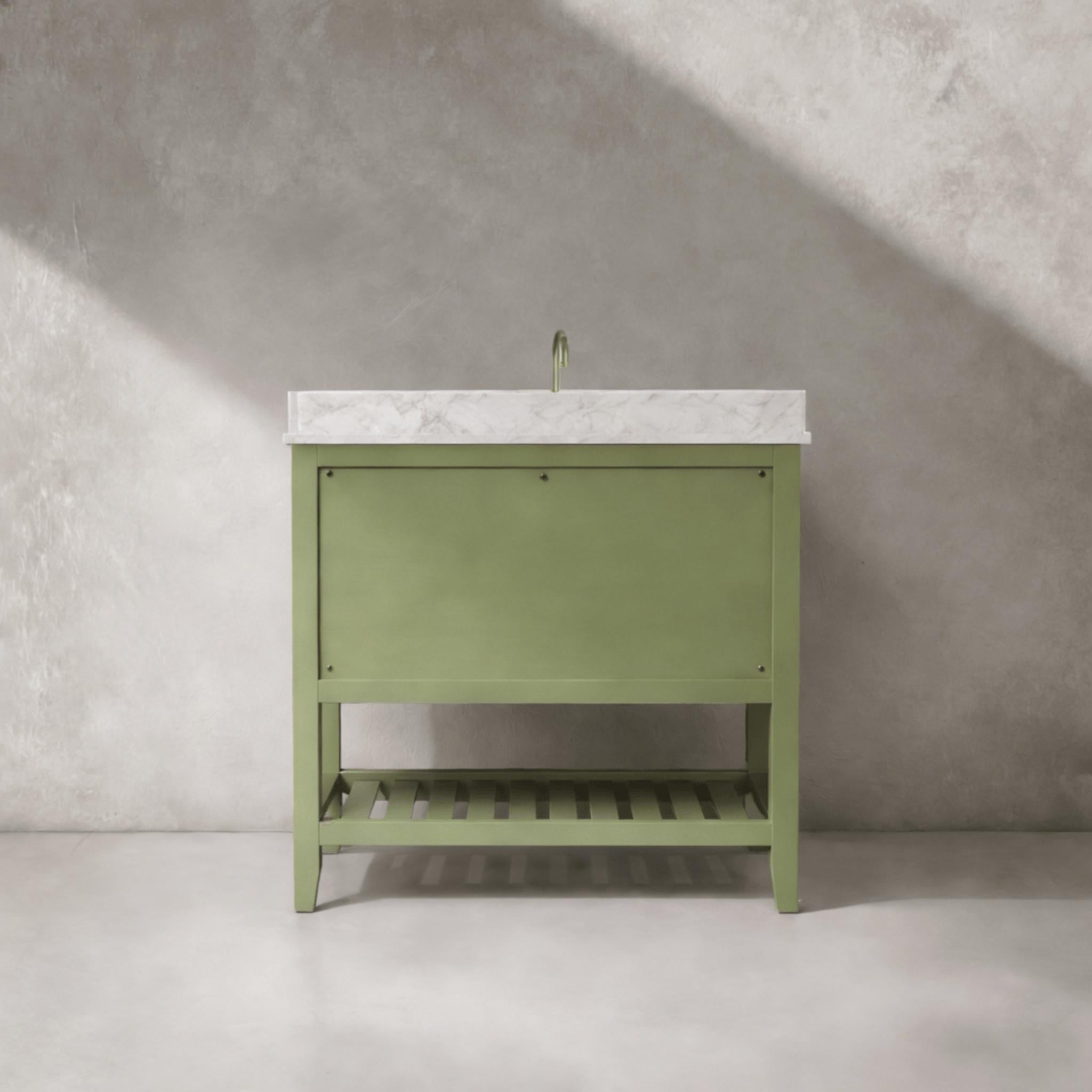 JOINERY BY BEARS AUDREY SAGEWOOD 900MM SINGLE BOWL FLOOR STANDING VANITY PACKAGE