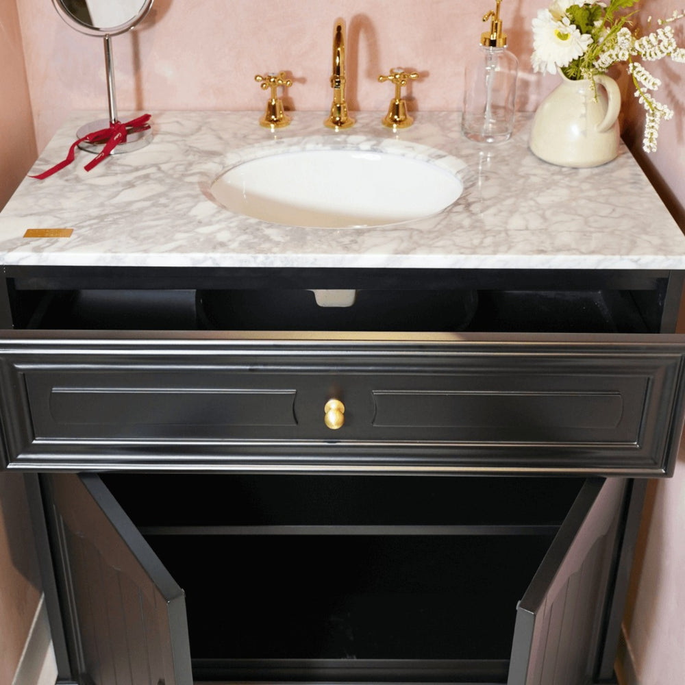 JOINERY BY BEARS ELEANOR BLACK 900MM SINGLE BOWL FREESTANDING VANITY PACKAGE