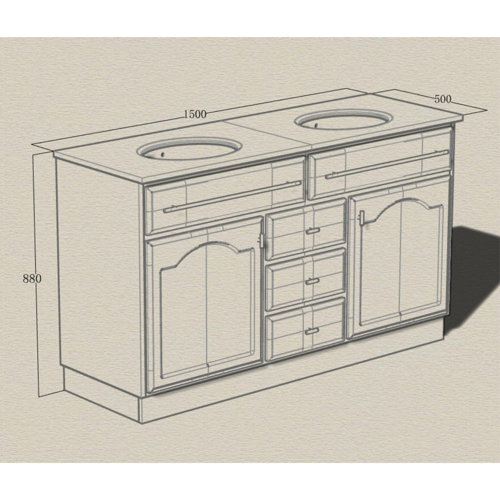 JOINERY BY BEARS ELISE BLACK 1500MM DOUBLE BOWL FREESTANDING VANITY PACKAGE