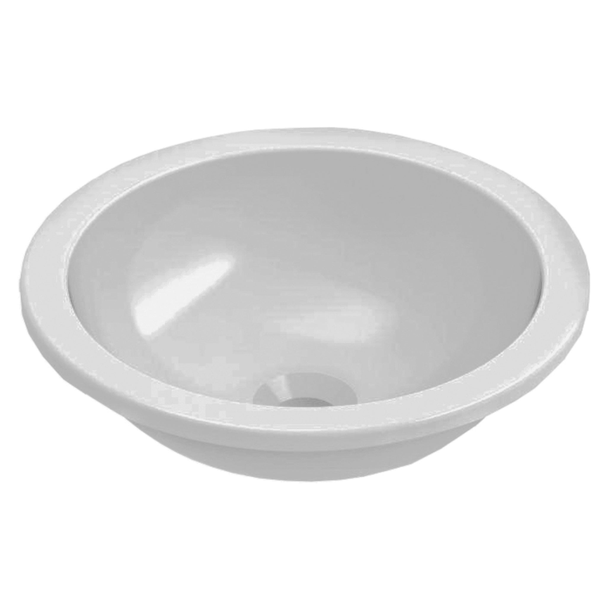 JOHNSON SUISSE EMILIA ROUND COMPACT VANITY TOP-MOUNT BASIN WHITE 360MM