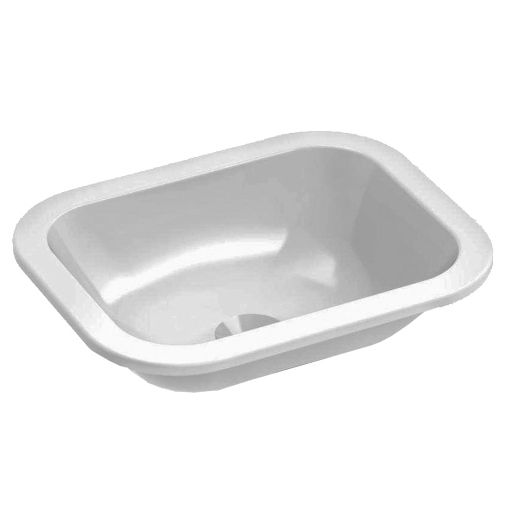 JOHNSON SUISSE EMILIA RECTANGULAR COMPACT VANITY TOP-MOUNT BASINS WHITE 390MM