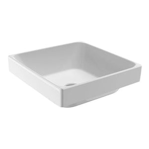 JOHNSON SUISSE GEMELLI SQUARE SEMI-INSET BASINS WHITE 400MM