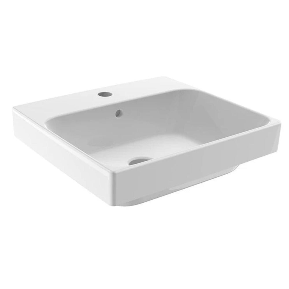 JOHNSON SUISSE GEMELLI RECTANGLE SEMI-INSET BASINS WHITE 450MM