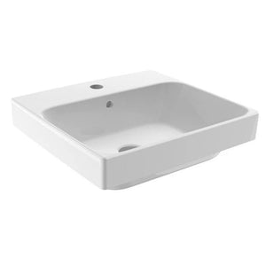 JOHNSON SUISSE GEMELLI RECTANGLE SEMI-INSET BASINS WHITE 450MM