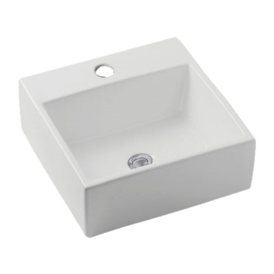 JOHNSON SUISSE QUADO SQUARE COUNTER TOP BASINS WHITE 350MM