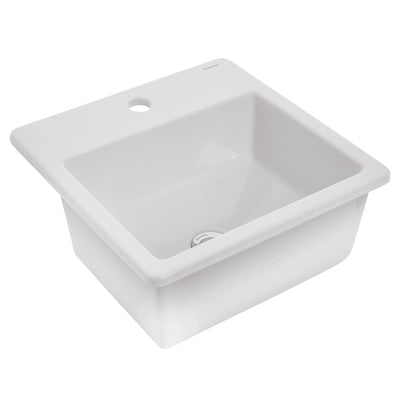 JOHNSON SUISSE QUADO SQUARE VANITY TOP MOUNT BASINS WHITE 420MM
