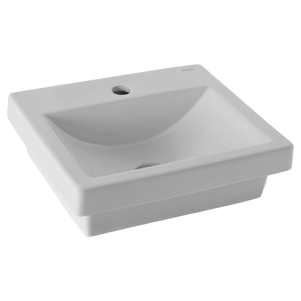 JOHNSON SUISSE QUADO RECTANGULAR SEMI-INSET BASINS WHITE 410MM