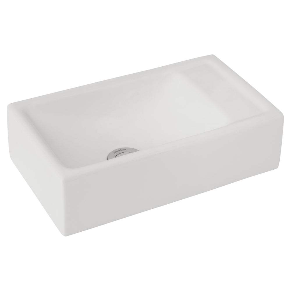 JOHNSON SUISSE QUADO COMPACT ABOVE COUNTER / WALL HUNG BASINS NO TAPHOLE WHITE 400MM