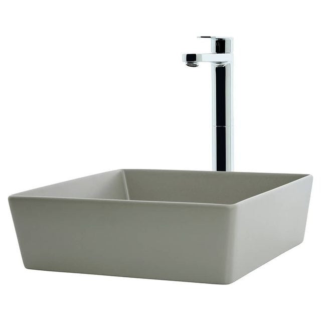 JOHNSON SUISSE VENEZIA SQUARE COUNTER TOP BASIN ASH 380MM