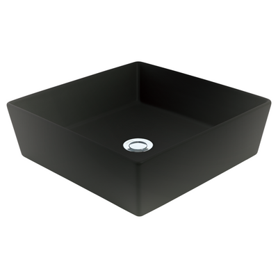 JOHNSON SUISSE VENEZIA SQUARE COUNTER TOP BASINS MATTE BLACK 380MM