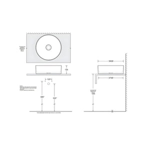 JOHNSON SUISSE VENEZIA ROUND COUNTER TOP BASINS WHITE 390MM