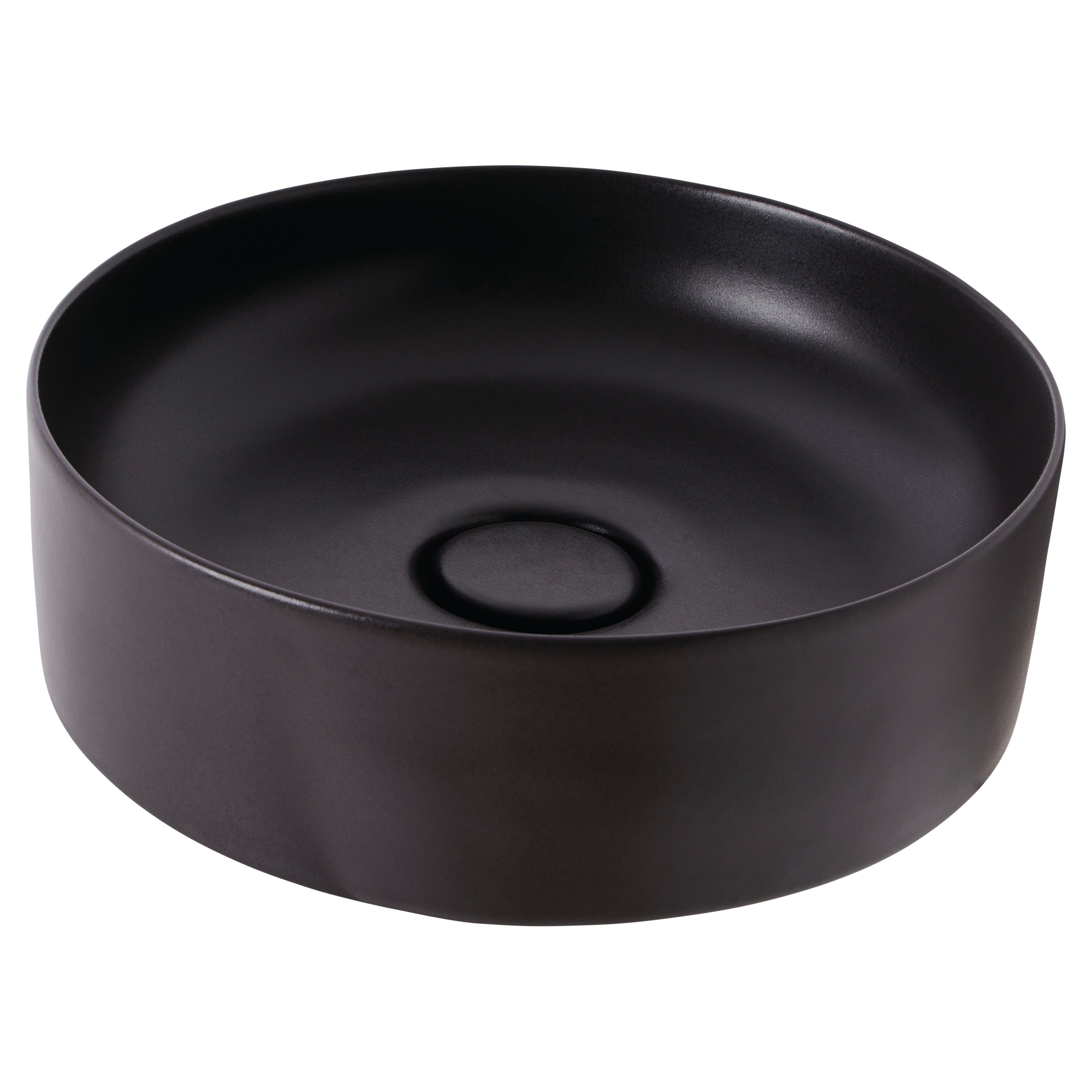 JOHNSON SUISSE VENEZIA ROUND GRAPHITE COUNTER TOP BASINS BLACK 390MM