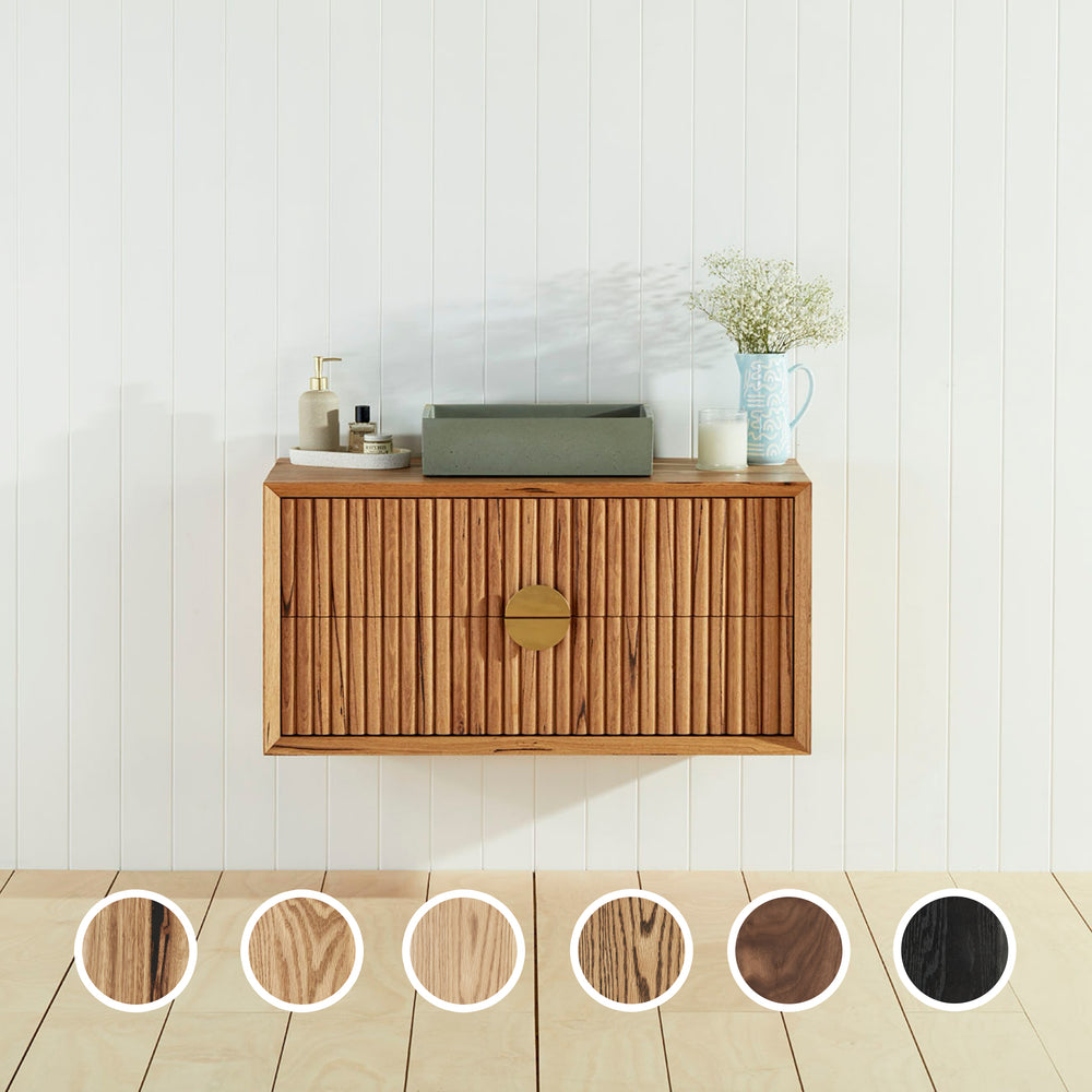 JR BESPOKE SPOKE SOLID TIMBER CUSTOM WALL HUNG VANITY (ALL SIZING)