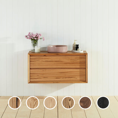 JR BESPOKE VONU SOLID TIMBER CUSTOM WALL HUNG VANITY (ALL SIZING)
