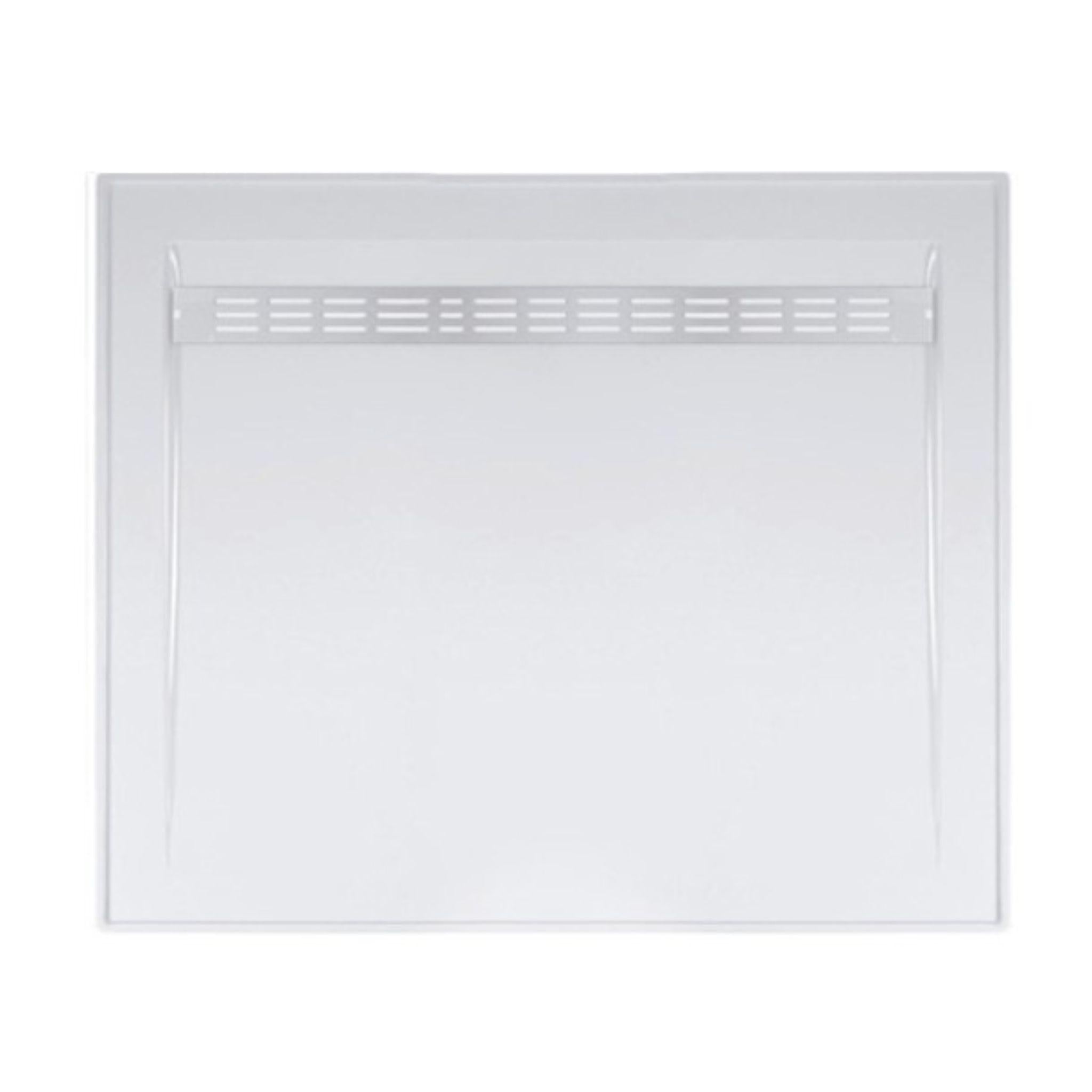 JOHNSON SUISSE BAROSSA POLYMARBLE SHOWER BASE WITH STAINLESS CHANNEL GRATE GLOSS WHITE (AVAILABLE IN 900MM AND 1220MM)