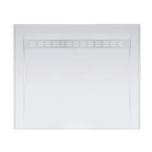 JOHNSON SUISSE BAROSSA POLYMARBLE SHOWER BASE WITH STAINLESS CHANNEL GRATE GLOSS WHITE (AVAILABLE IN 900MM AND 1220MM)