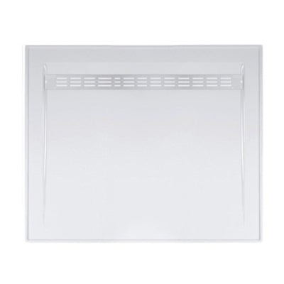 JOHNSON SUISSE BAROSSA POLYMARBLE SHOWER BASE WITH STAINLESS CHANNEL GRATE GLOSS WHITE (AVAILABLE IN 900MM AND 1220MM)