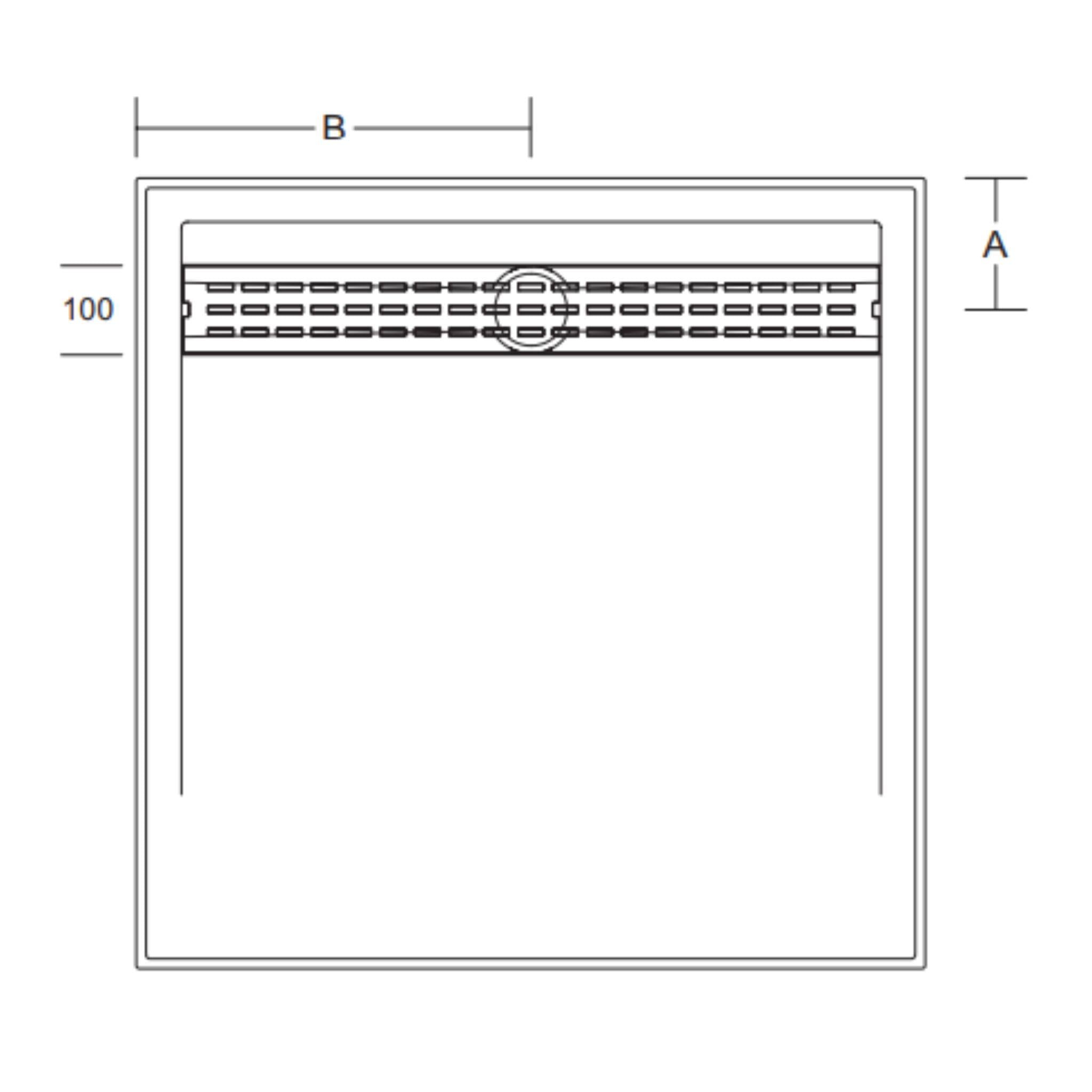 JOHNSON SUISSE BAROSSA POLYMARBLE SHOWER BASE WITH STAINLESS CHANNEL GRATE GLOSS WHITE (AVAILABLE IN 900MM AND 1220MM)