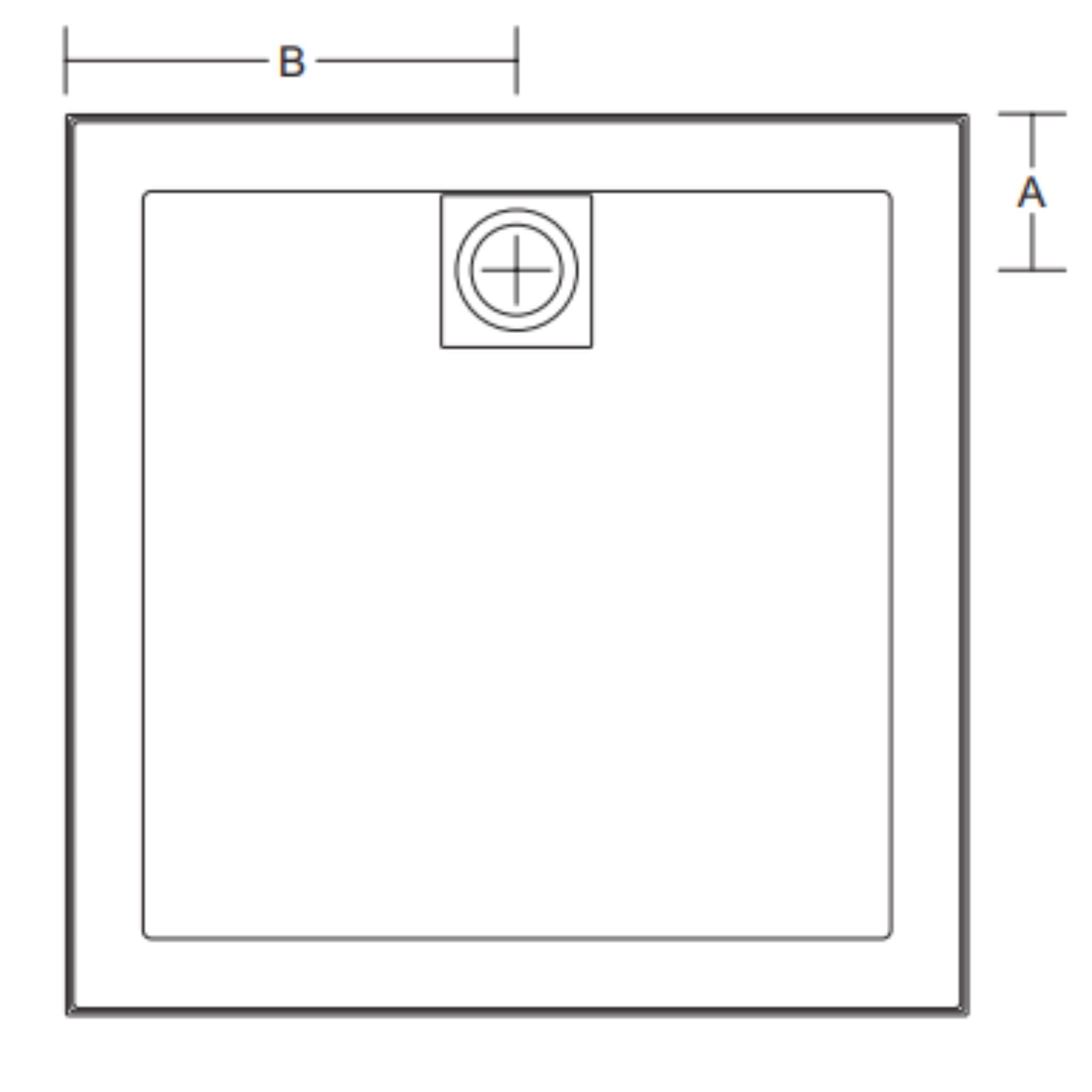 JOHNSON SUISSE DAINTREE POLYMARBLE SHOWER BASE GLOSS WHITE 900MM