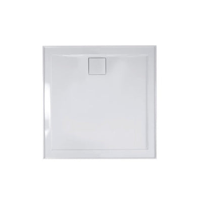 JOHNSON SUISSE DAINTREE POLYMARBLE SHOWER BASE GLOSS WHITE 900MM
