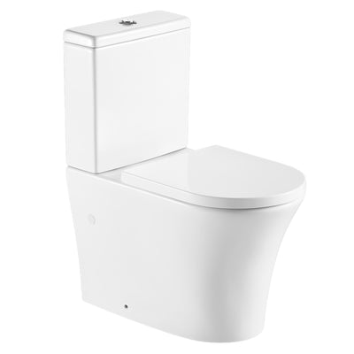 JOHNSON SUISSE EMILIA MK II BACK TO WALL RIMLESS TOILET SUITE WHITE