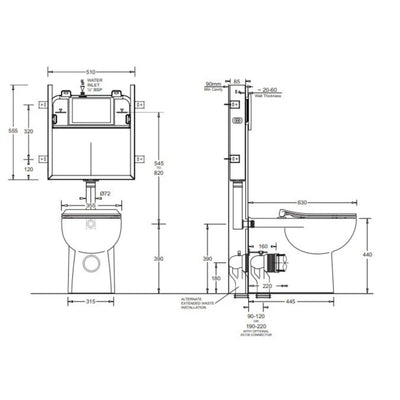 JOHNSON SUISSE TOLEDO XTRA ECONOFLUSH RIMLESS CONCEALED TOILET GLOSS WHITE