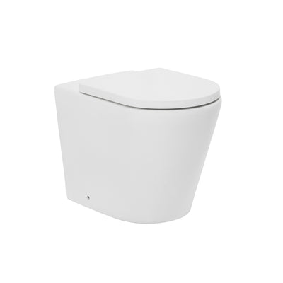 JOHNSON SUISSE VENEZIA WALL FACED RIMLESS PAN TOILET WHITE