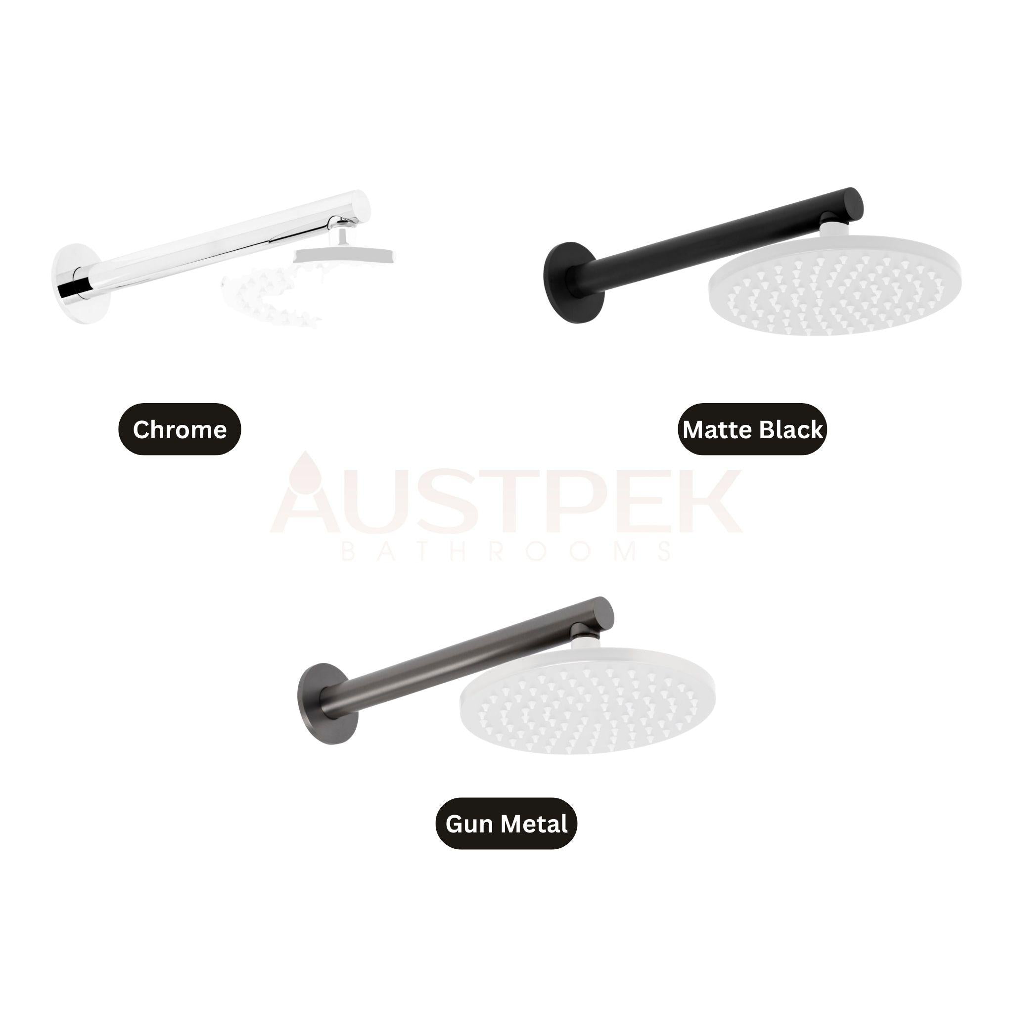 JOHNSON SUISSE VENEZIA WALL SHOWER ARM 300MM MATTE BLACK