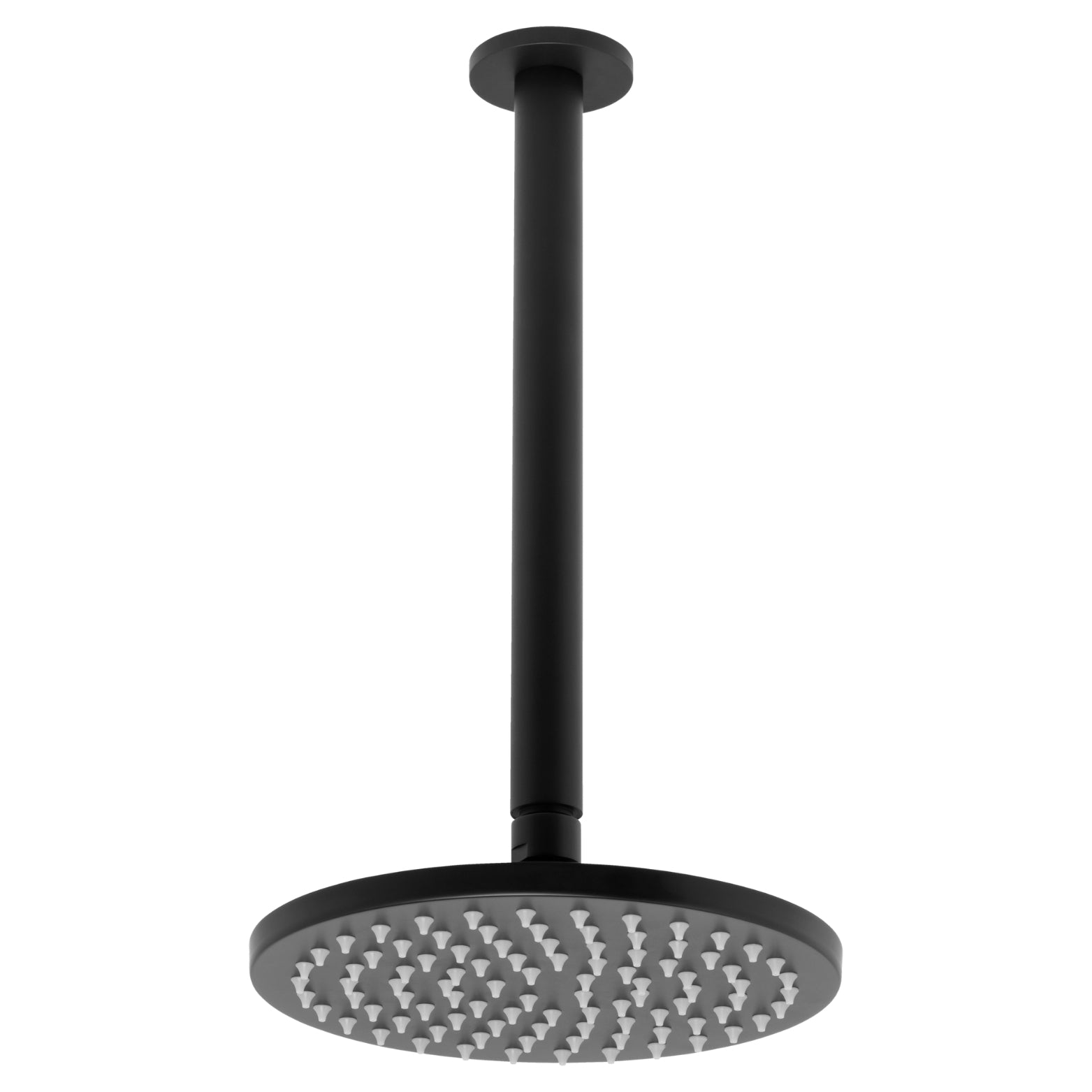 JOHNSON SUISSE VENEZIA OVERHEAD RAIN SHOWER WITH CEILING ARM 300MM MATTE BLACK