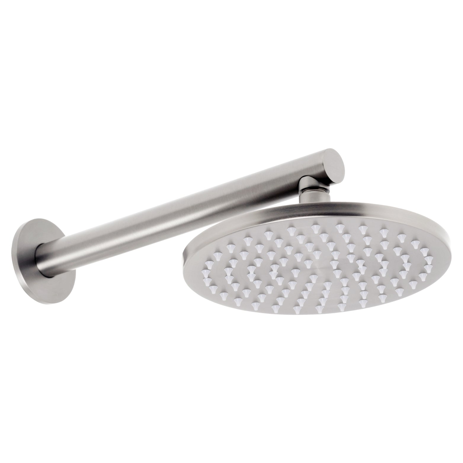 JOHNSON SUISSE VENEZIA OVERHEAD RAIN SHOWER WITH WALL ARM 300MM BRUSHED NICKEL