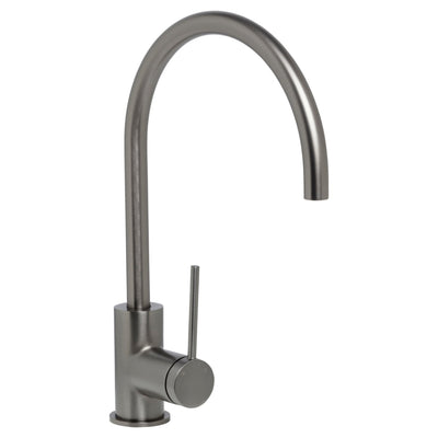 JOHNSON SUISSE VENEZIA LEAD FREE GOOSENECK SINK MIXER 345MM GUN METAL
