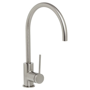 JOHNSON SUISSE VENEZIA GOOSENECK SINK MIXER 345MM BRUSHED NICKEL