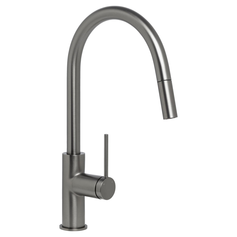 JOHNSON SUISSE VENEZIA PULL OUT SINK MIXER 439MM GUN METAL