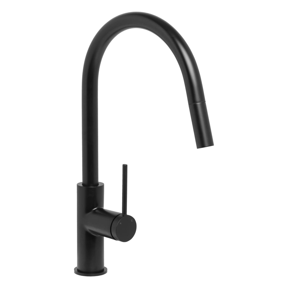 JOHNSON SUISSE VENEZIA PULL OUT SINK MIXER 439MM MATTE BLACK