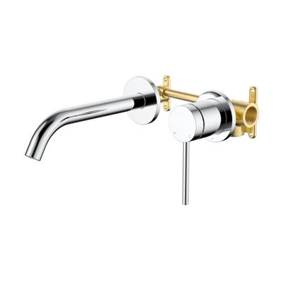 JOHNSON SUISSE VENEZIA LEAD FREE WALL BASIN / BATH MIXER COMPLETE KIT 182.5MM CHROME