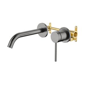 JOHNSON SUISSE VENEZIA WALL BASIN / BATH MIXER COMPLETE KIT 182.5MM GUN METAL